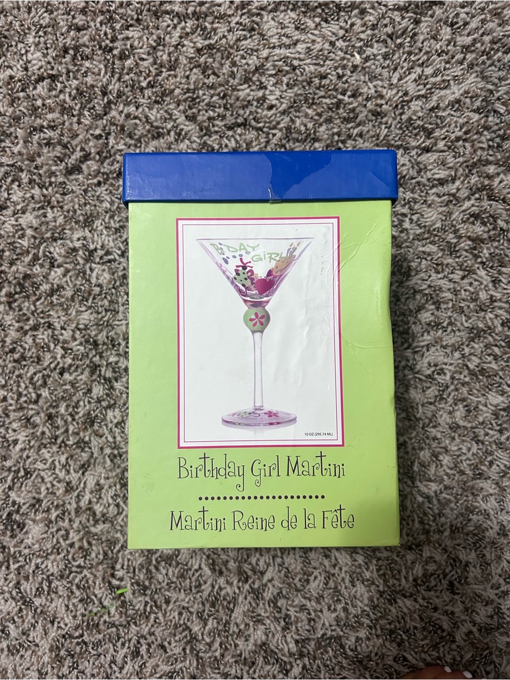 Lolita Pink and Green Birthday Martini Glass